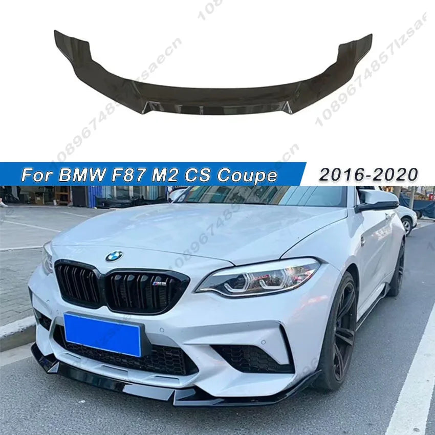 For BMW F87 M2 CS Coupe 2016 2017 2018 2019 2020 2021 Car Front Bumper Lip Spoiler Body Kit Splitter Diffuser Tuning Gloss Black