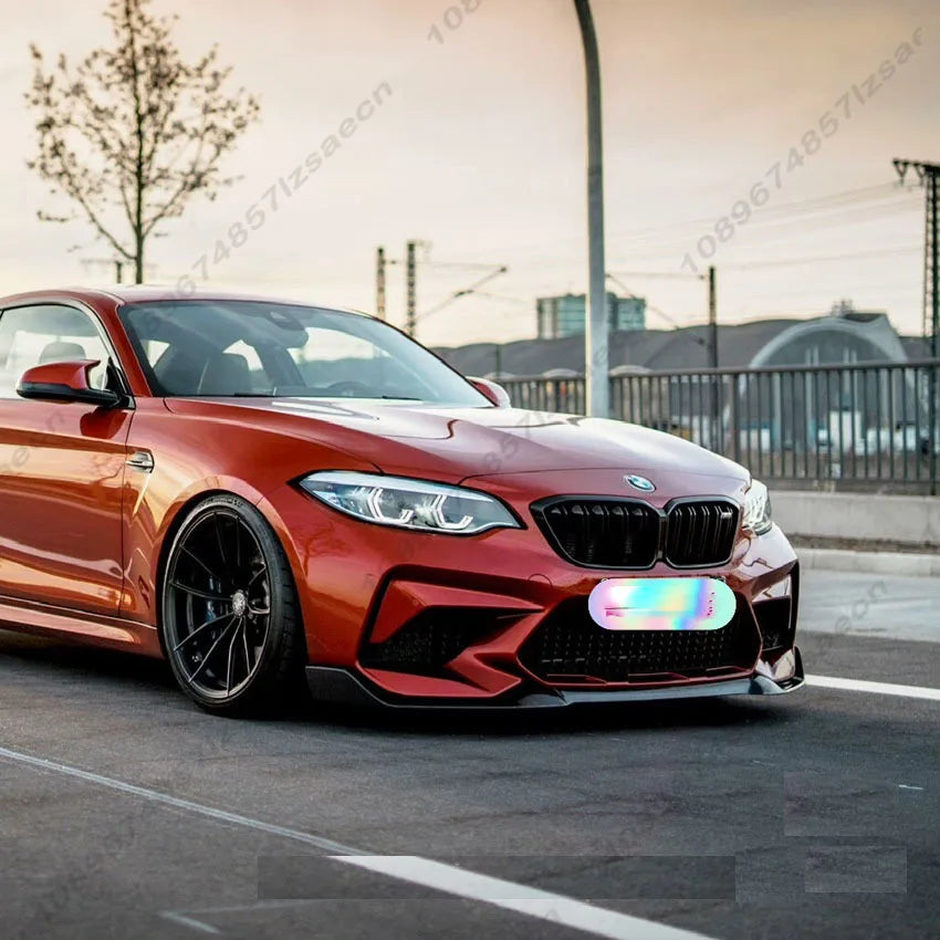 For BMW F87 M2 CS Coupe 2016 2017 2018 2019 2020 2021 Car Front Bumper Lip Spoiler Body Kit Splitter Diffuser Tuning Gloss Black