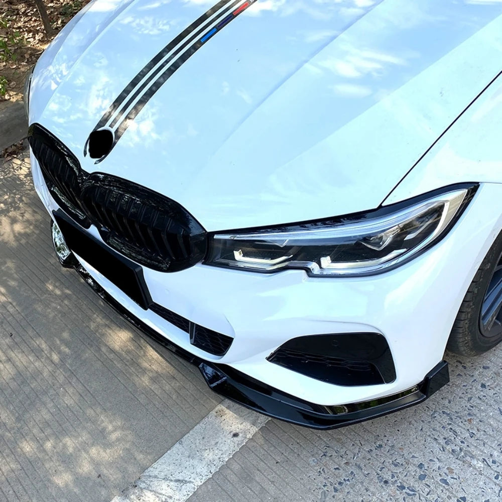 BMW 3 Series G20 G21 320i 330i 2019-2022 Front Bumper Splitter Lip - Gloss Black
