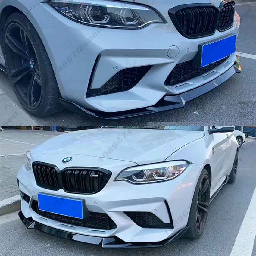 For BMW F87 M2 CS Coupe 2016 2017 2018 2019 2020 2021 Car Front Bumper Lip Spoiler Body Kit Splitter Diffuser Tuning Gloss Black