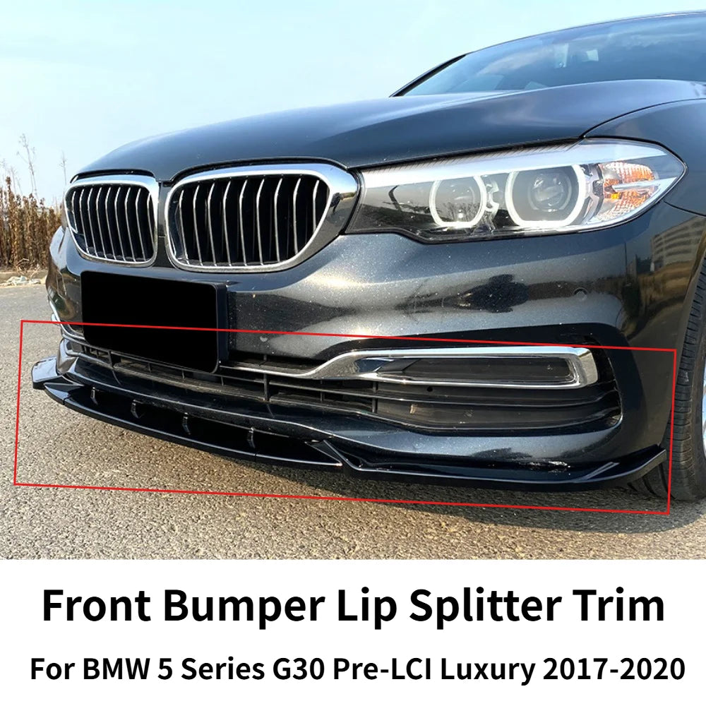 Front Bumper Lip Splitter Trim For BMW 5 Series G30 Pre-LCI Luxury 2017-2020 525i 530i Exterior Refit Body Kit Decorative Parts