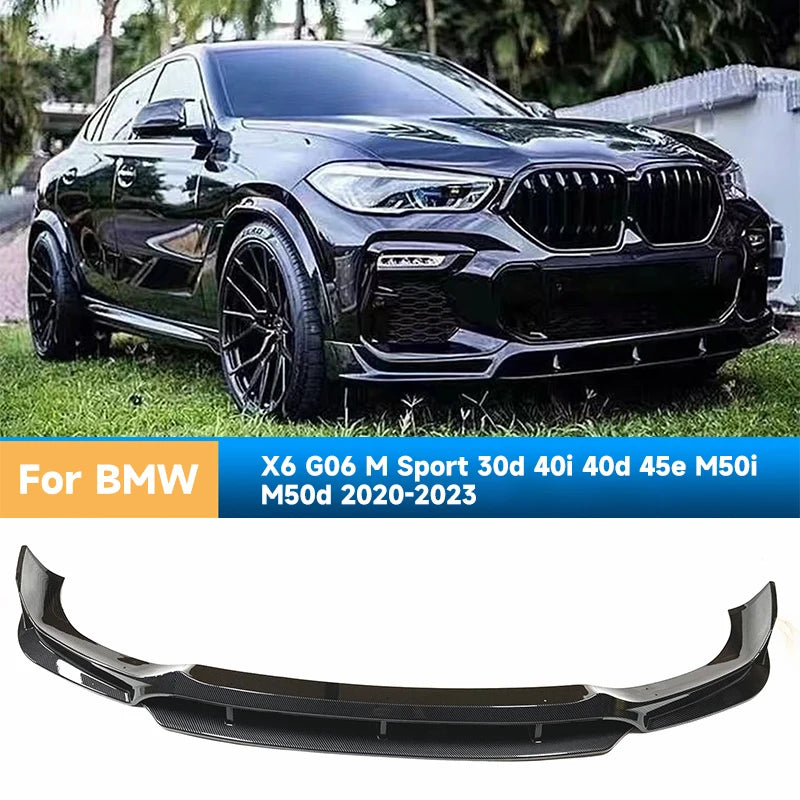 Car Front Bumper Spoiler Lip for BMW X6 G06 M Sport 30d 40i 40d 45e M50i M50d 2020-2023 Lower Splitter Blade Protect Auto Parts